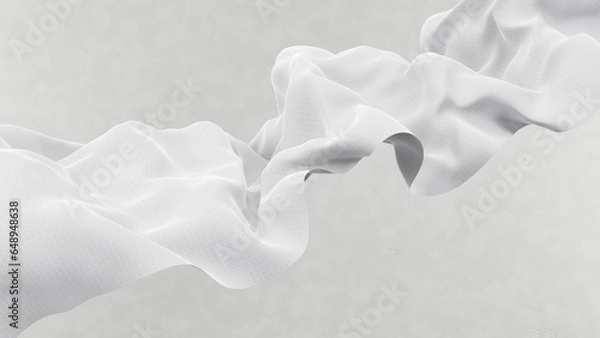 Fototapeta Flowing Cloth or Fabric on Air Abstract Background Elegant Textile Element 3d Rendered