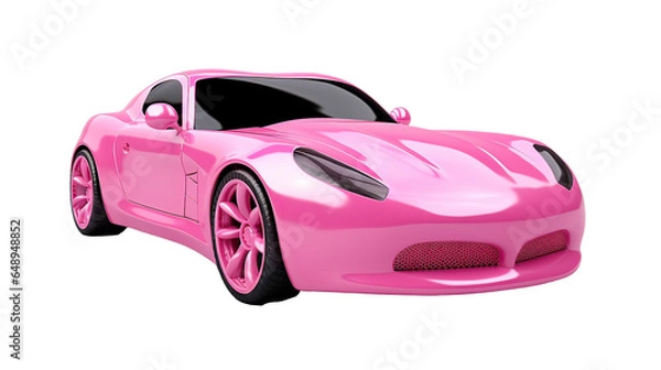 Obraz pink car isolated on white