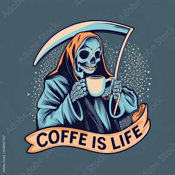 Obraz Caffeine Reaper: Life in Every Sip