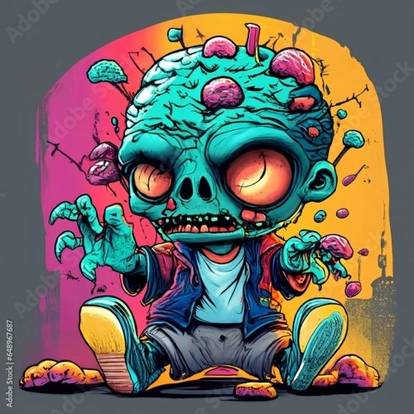 Obraz Neon Zombie: A Cyberpunk Revival