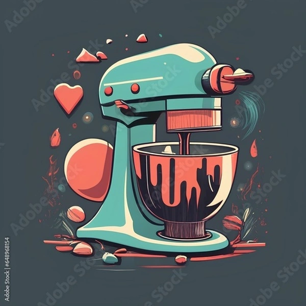 Obraz Teal Mixer: Sci-Fi Culinary Fusion