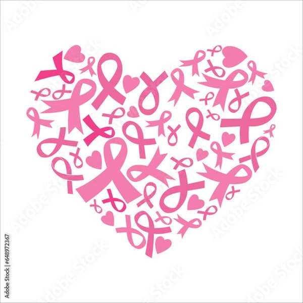 Obraz Stylish , fashionable  and awesome Breast Cancer typography art and illustrator