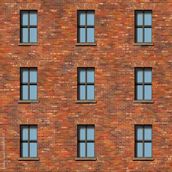Obraz brick wall with windows