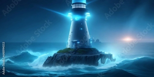 Obraz lighthouse at night