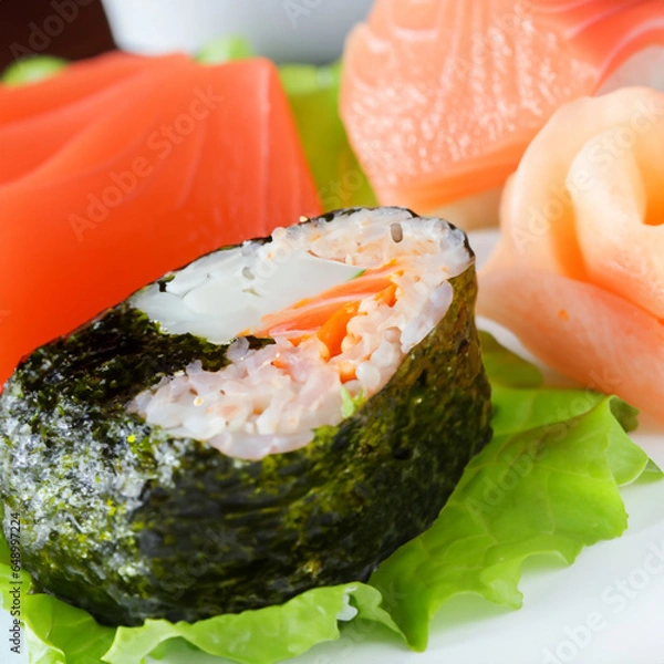 Fototapeta sushi with salmon
