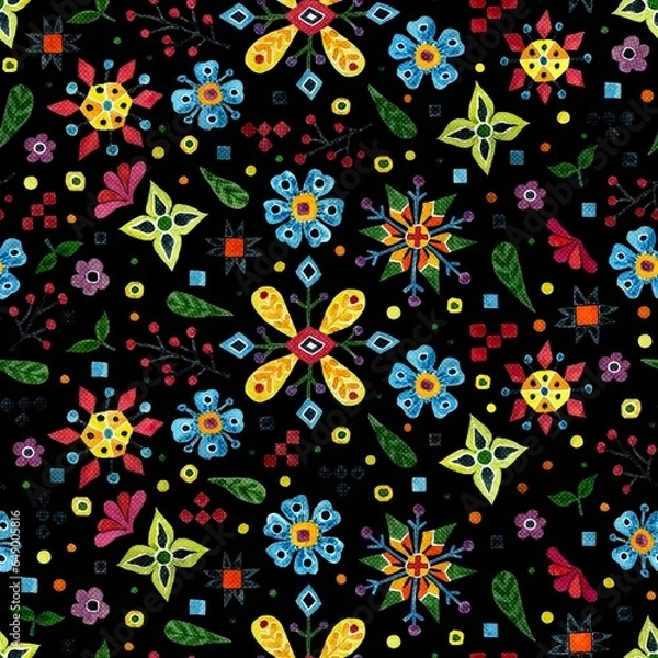 Fototapeta Seamless pattern in ethnic style, Ukrainian ornament