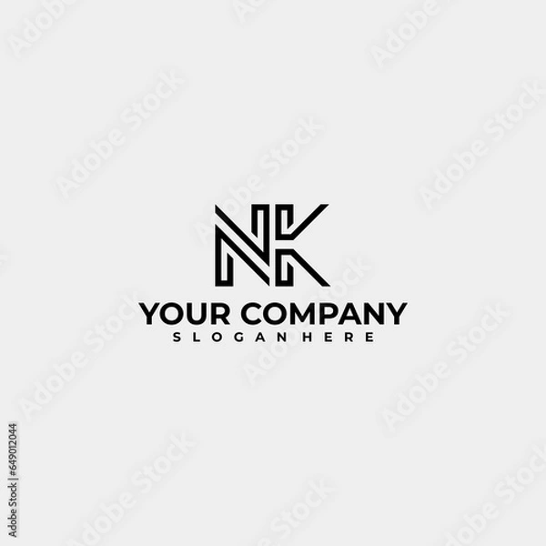Fototapeta INITIALS NK MODERN LINE VECTOR DESIGN