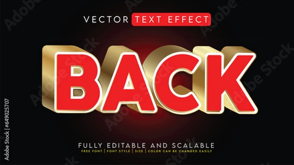 Fototapeta 3D Text Effect _Fully Editable and Scalable Vector (Back)