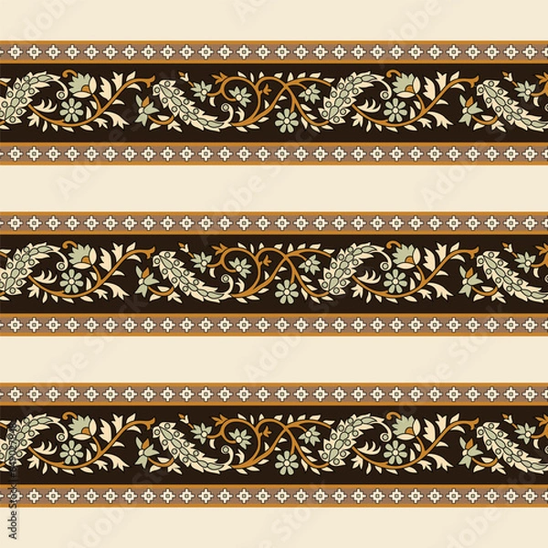 Obraz A seamless repeated border pattern with a floral design