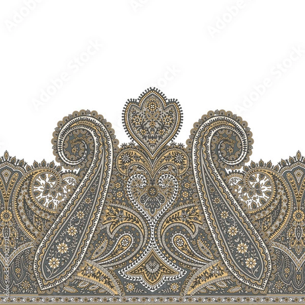 Obraz A intricate highly detailed paisley pattern on a clean white background