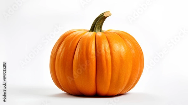 Fototapeta A pumpkin against a white background, creating a simple and clean visual.