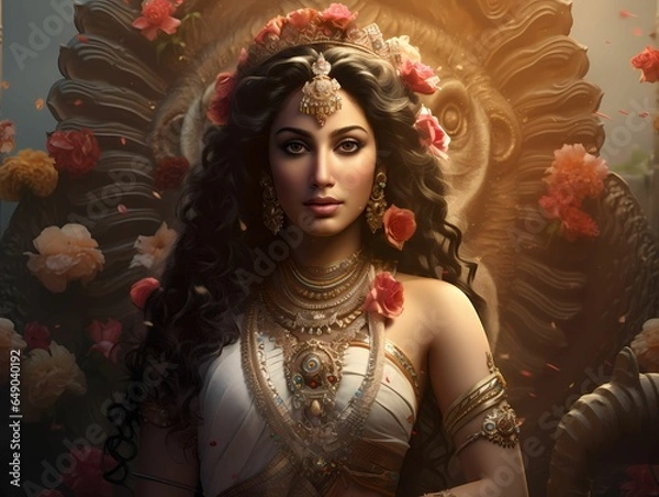 Obraz Goddess Parvati, Generative AI