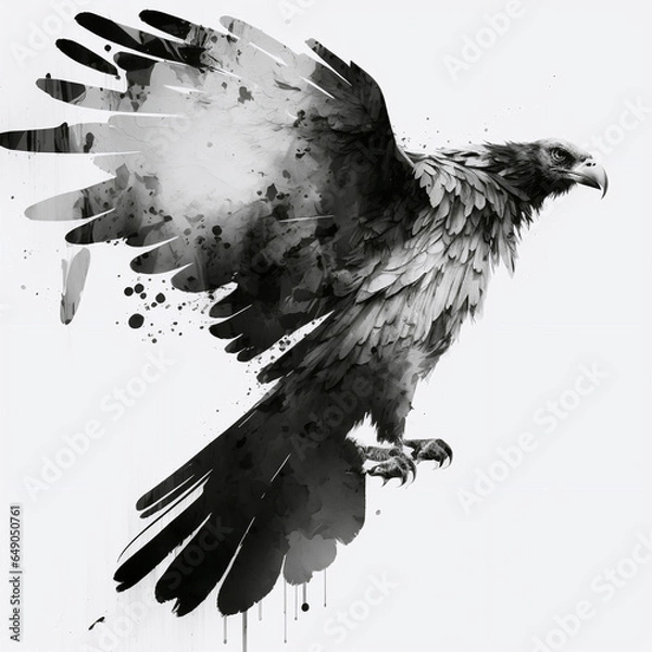 Obraz 墨絵　鷹