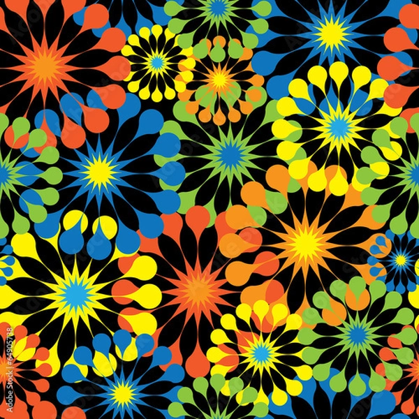 Obraz multicolored flowers seamless pattern