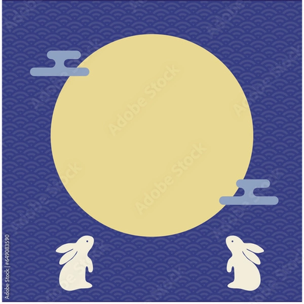 Obraz 十五夜　お月見のうさぎのイラスト　中秋の名月