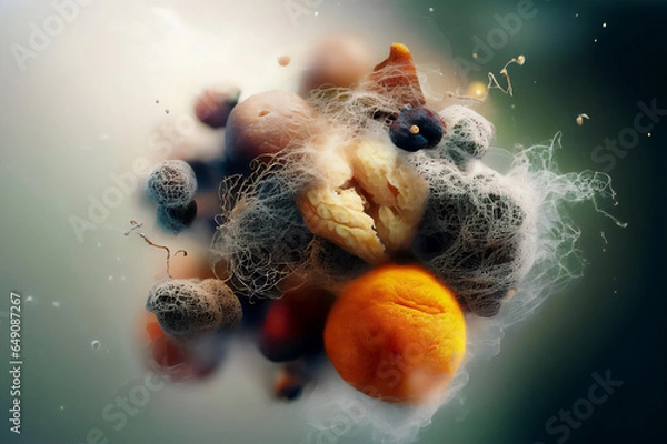 Obraz Decomposition & Rot & Mold · Aesthetic Representation of Natural Matter Decay in Rich Saturated Color Palette