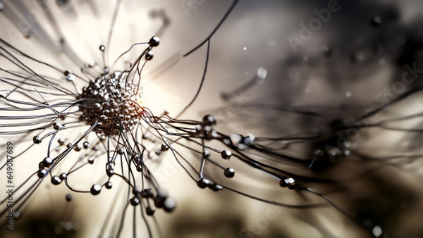 Obraz Artificial Neural Network Concept Art · Future of Technology with Organic Neuron Like Structures of Artificial Intelligence · Abstract Wallpaper Business Concept
