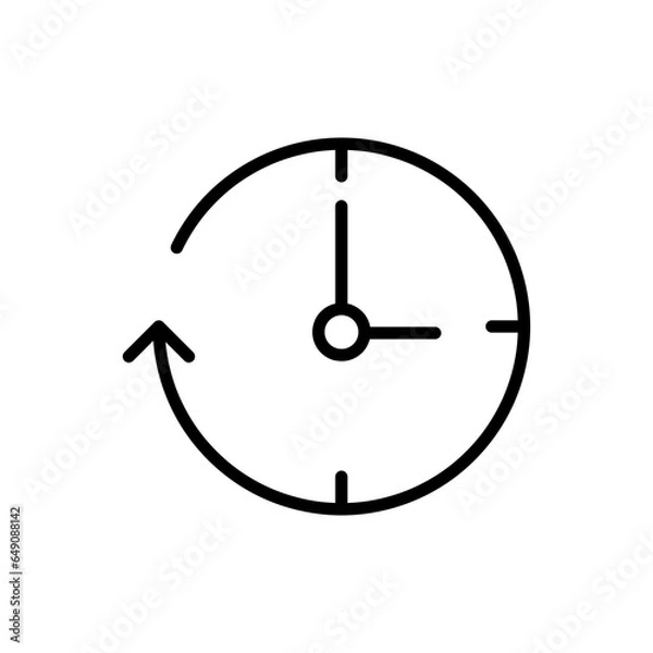 Fototapeta clock arrowicon vector, liner flat icon on white background..eps