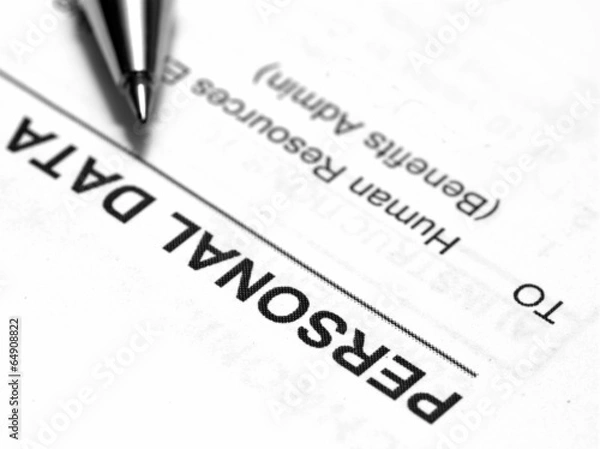 Fototapeta personal data