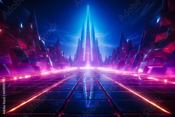 Obraz Modern futuristic neon gaming background