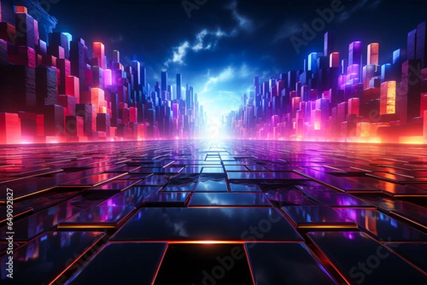 Obraz Modern futuristic neon gaming background