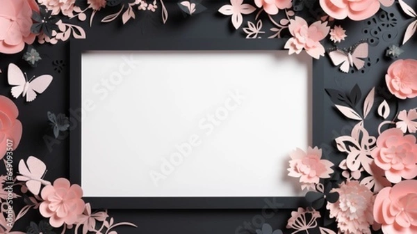Fototapeta frame with flowers