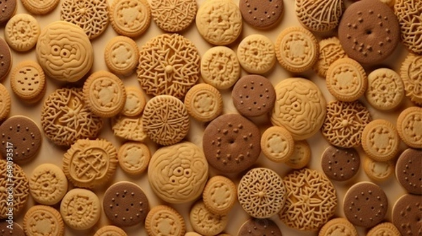 Fototapeta close up of a pile of cookies