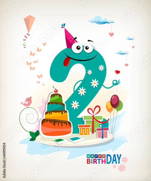 Obraz Second Happy Birthday card.