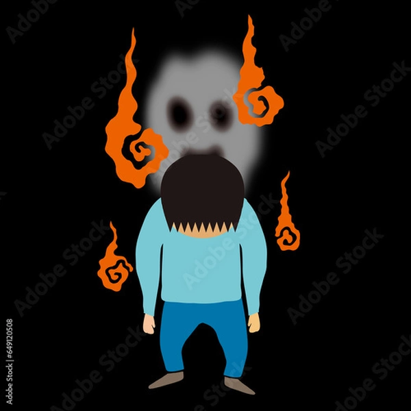 Fototapeta 悪霊に取り憑かれて元気のない人物