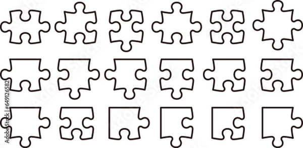 Obraz ブランクのジグソーパズルのベクターイラストセット
