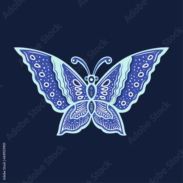 Obraz Javanese Batik butterfly icon Seamless Pattern vector image