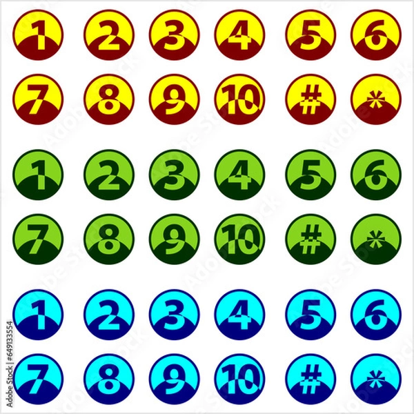 Fototapeta Number Center Aligned Inside Circle One To Ten
