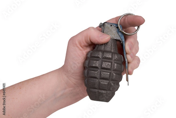 Obraz Hand grenade in a woman's hand 
