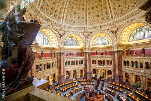 Obraz Sala Główna Biblioteki Kongresu DC