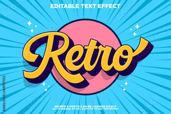 Obraz vintage retro editable text effect