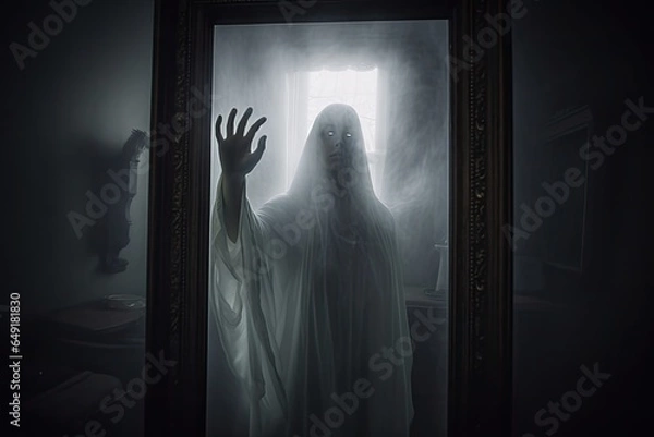 Fototapeta Spooky ghost in the window