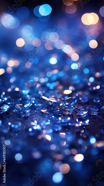 Fototapeta Blue glitter particles abstract background