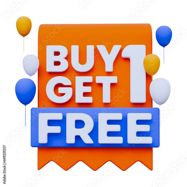 Obraz Buy 1 get 1 Free Badge 3D Promotion Social Media Banner Template