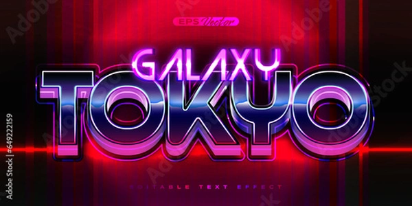 Obraz Retro shiny Y2K editable text effect galaxy tokyo