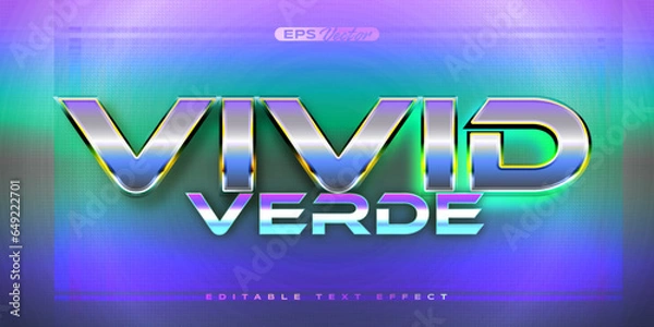 Obraz Retro shiny Y2K editable text effect vivid verde