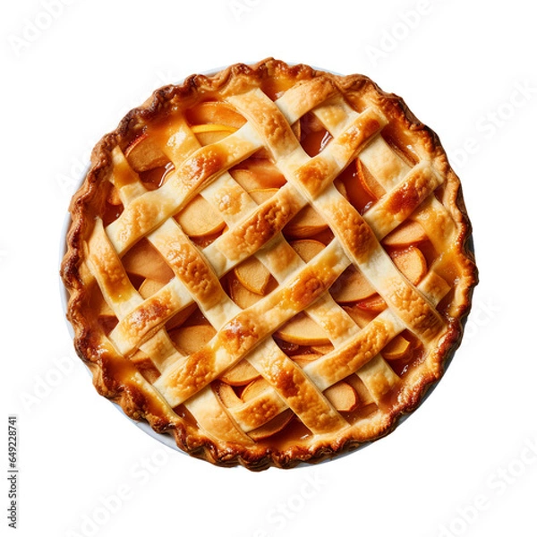 Obraz Apple Pie, transparent background, isolated image, generative AI
