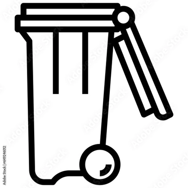 Fototapeta TRASH CAN filled outline icon,linear,outline,graphic,illustration