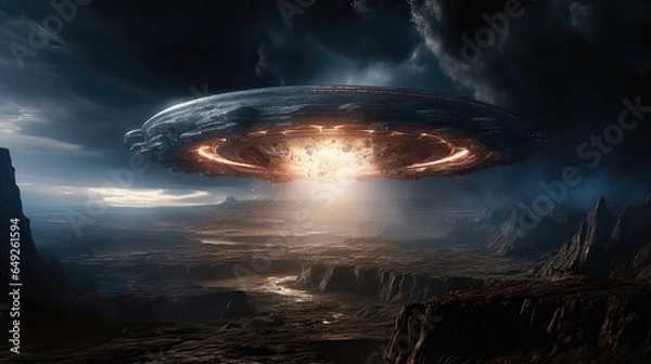 Fototapeta Exoplanetary allure, distant stellar companion, habitable potential, interstellar sanctuary, cosmic habitation, life-friendly environment. Generated by AI.