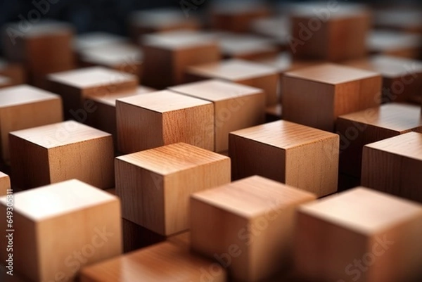 Obraz A stack of wooden cubes