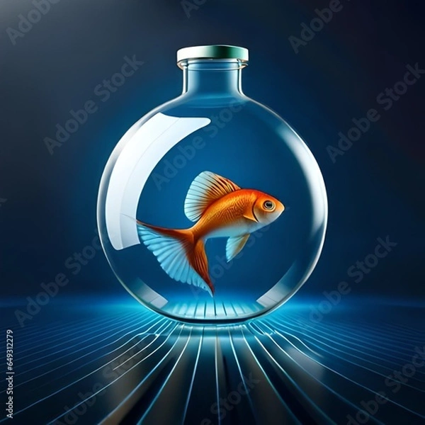 Obraz goldfish in a glass