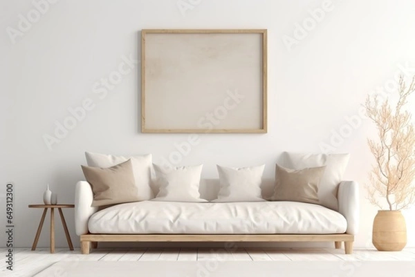 Fototapeta Modern apartment with comfortable sofa and elegant decor