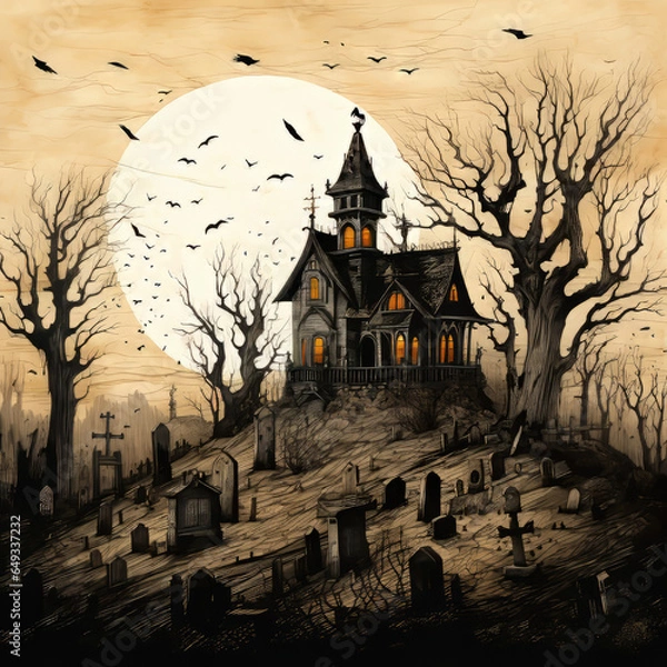 Obraz haunted house on a hill