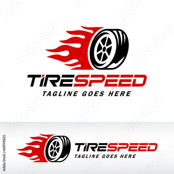 Fototapeta tire speed logo design vector icon symbol illustration