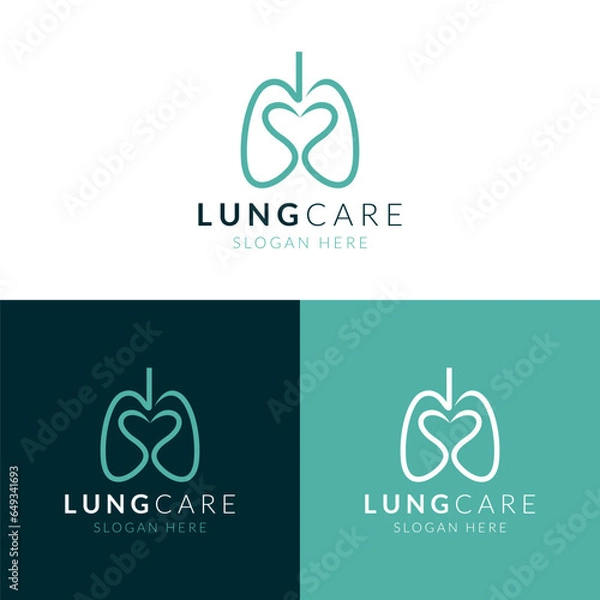 Fototapeta lung health logo design vector illustration