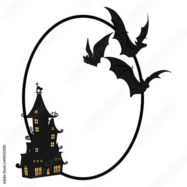 Obraz Haunted House Oval Frame